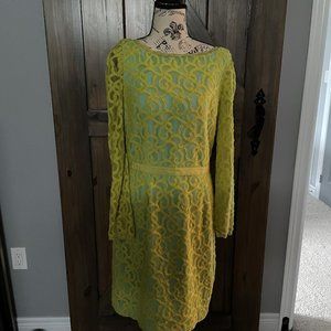 Nine West Mustard/Acqua Dress Size 8